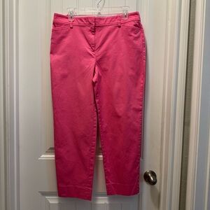 Talbots Women’s Perfect Crop Pants Pink Midrise Stretchy Casual Chic Size 8
